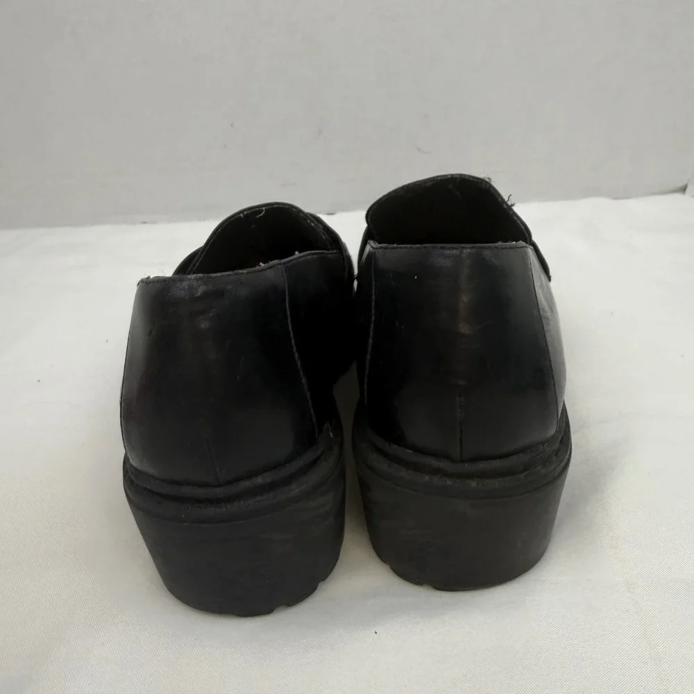 Unionbay Penney-U Black Chunky Lug Sole Penny Loafers Y2K 90s Style Womens 6M
